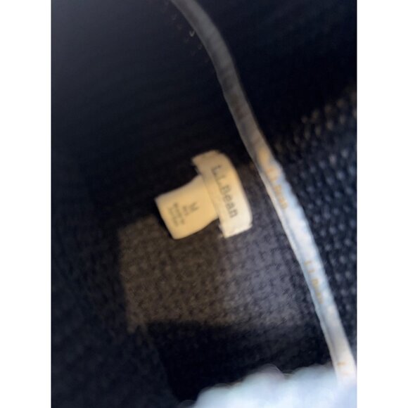 LL Bean Women's M Birchwood Brushed Waffle Funnelneck Black Pullover - Picture 3 of 6